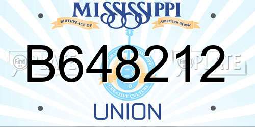 B648212 Mississippi License Plate
