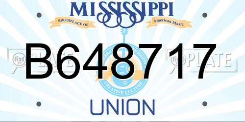 B648717 Mississippi License Plate
