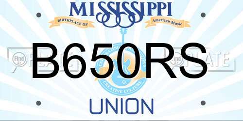 B650RS Mississippi License Plate