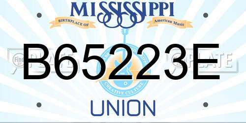 B65223E Mississippi License Plate