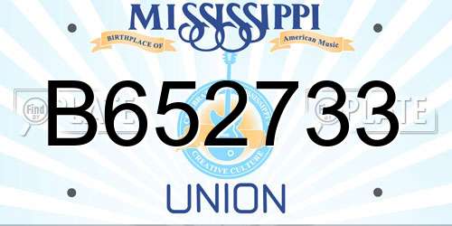 B652733 Mississippi License Plate