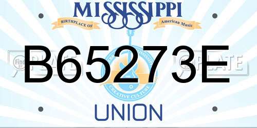 B65273E Mississippi License Plate