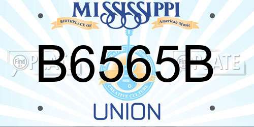 B6565B Mississippi License Plate