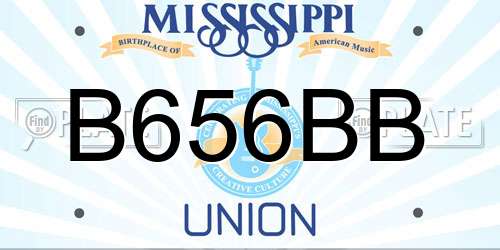 B656BB Mississippi License Plate