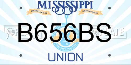 B656BS Mississippi License Plate