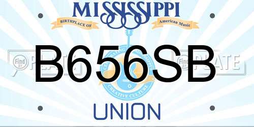 B656SB Mississippi License Plate