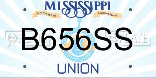 B656SS Mississippi License Plate