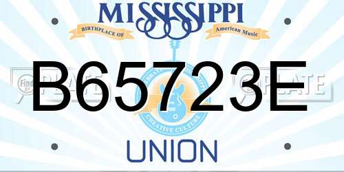 B65723E Mississippi License Plate