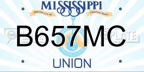 B657MC Mississippi License Plate