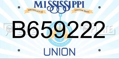 B659222 Mississippi License Plate