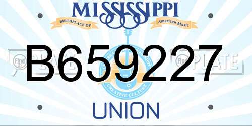 B659227 Mississippi License Plate