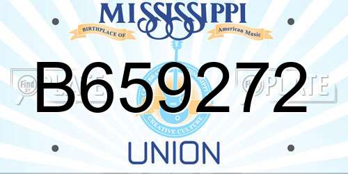 B659272 Mississippi License Plate