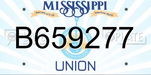 B659277 Mississippi License Plate