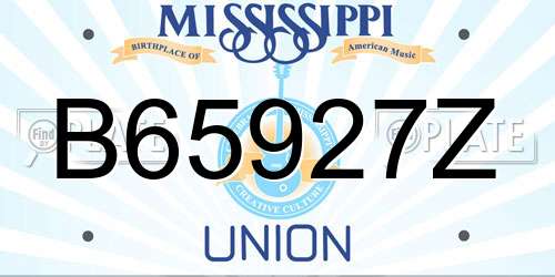 B65927Z Mississippi License Plate