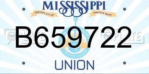 B659722 Mississippi License Plate