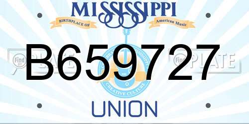 B659727 Mississippi License Plate