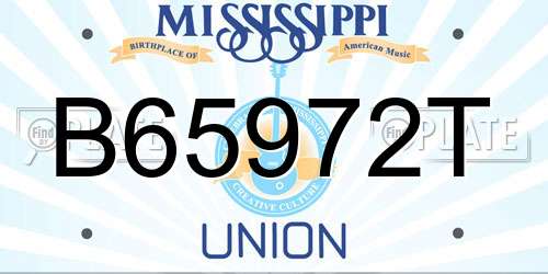 B65972T Mississippi License Plate
