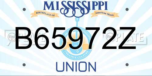 B65972Z Mississippi License Plate