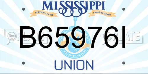 B65976I Mississippi License Plate