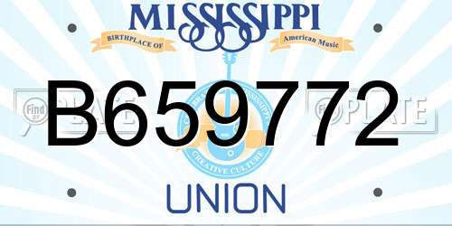 B659772 Mississippi License Plate