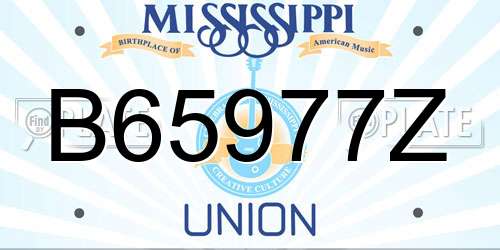 B65977Z Mississippi License Plate