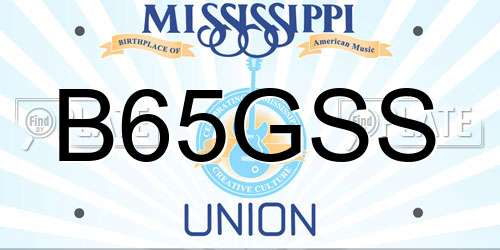 B65GSS Mississippi License Plate