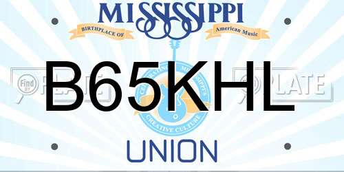 B65KHL Mississippi License Plate