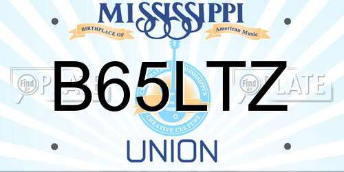 B65LTZ Mississippi License Plate