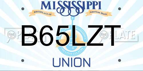 B65LZT Mississippi License Plate