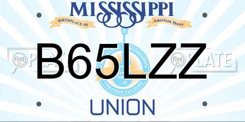 B65LZZ Mississippi License Plate