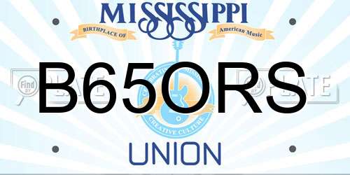 B65ORS Mississippi License Plate