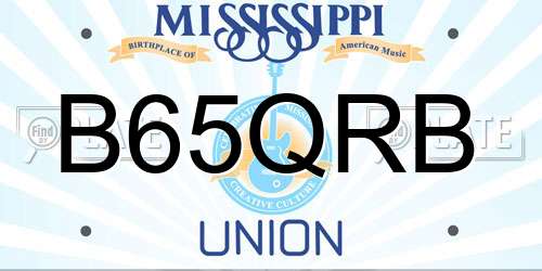 B65QRB Mississippi License Plate