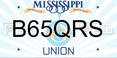B65QRS Mississippi License Plate
