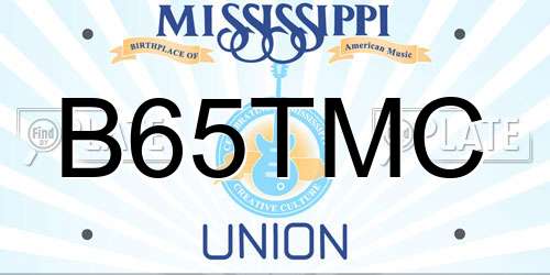 B65TMC Mississippi License Plate