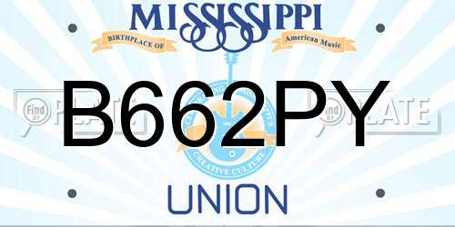 B662PY Mississippi License Plate