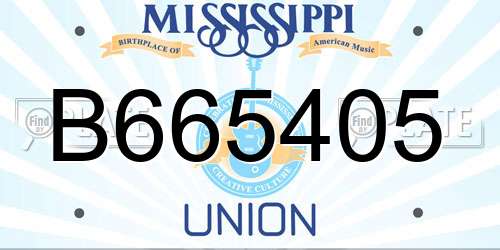 B665405 Mississippi License Plate