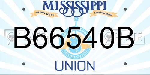 B66540B Mississippi License Plate