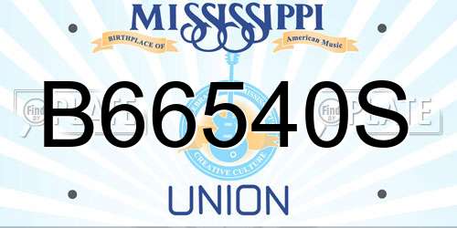 B66540S Mississippi License Plate