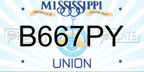 B667PY Mississippi License Plate