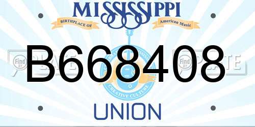 B668408 Mississippi License Plate