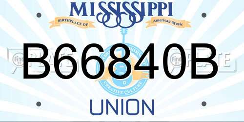 B66840B Mississippi License Plate