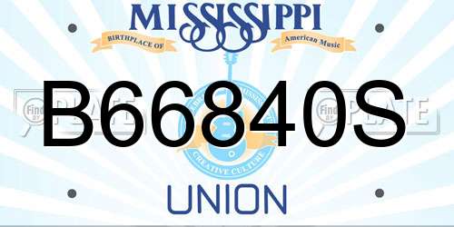 B66840S Mississippi License Plate