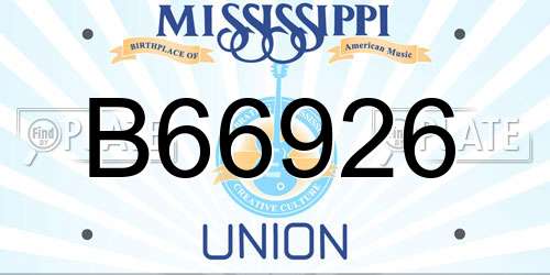 B66926 Mississippi License Plate