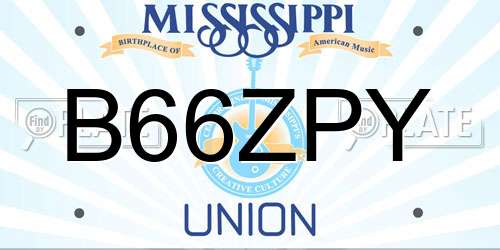 B66ZPY Mississippi License Plate