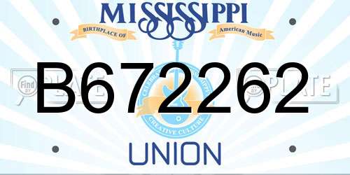 B672262 Mississippi License Plate