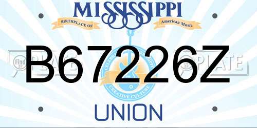 B67226Z Mississippi License Plate