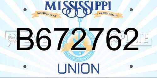 B672762 Mississippi License Plate