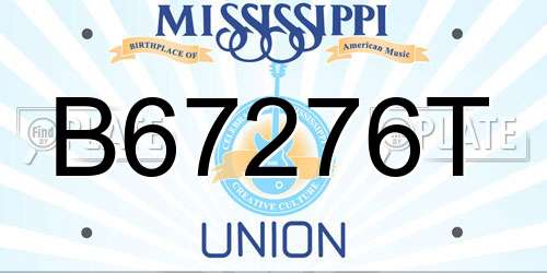 B67276T Mississippi License Plate