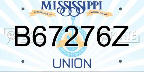 B67276Z Mississippi License Plate