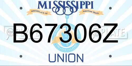 B67306Z Mississippi License Plate